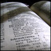 Photograph of an open dictionary.