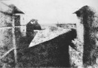 The courtyard at Le Gras from an upstairs window.