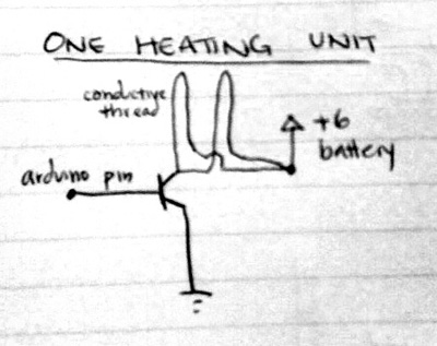 Schematic drawing of heating unit circuit. 