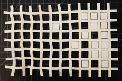 Photo of the felt grid laid flat.