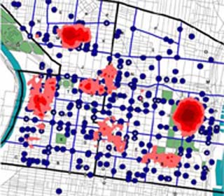 A graphical representation of crime in Philadelphia.