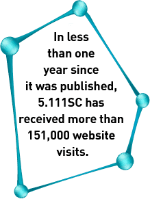 Text graphic reading In less than one year since it was published, 5.111SC has received more than 151,000 website visits.'
