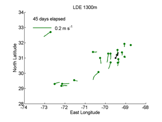 A graph demonstrating Lagrangian trajectories.